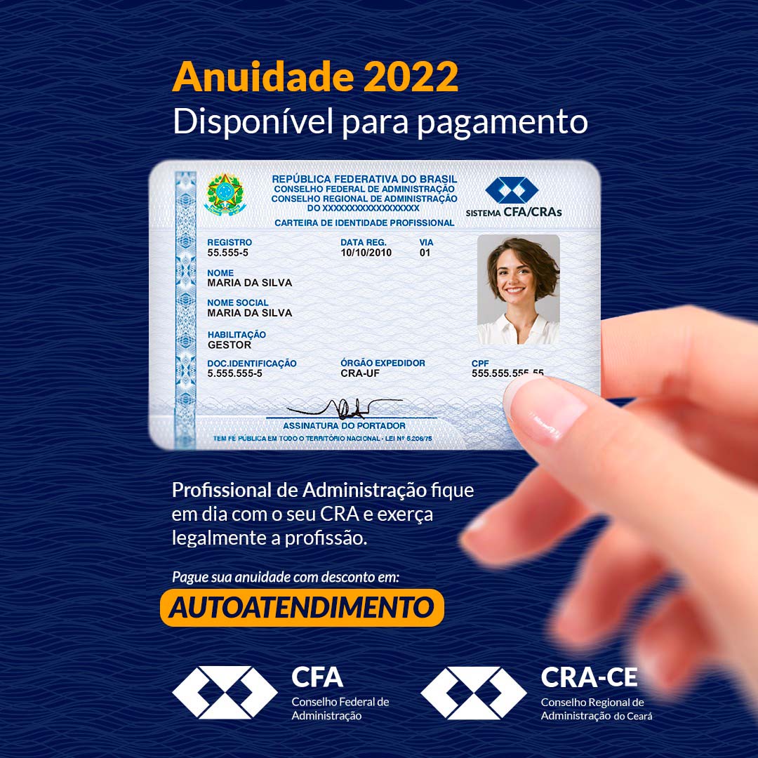 OPORTUNIDADE: Desconto de 10% na anuidade 2022