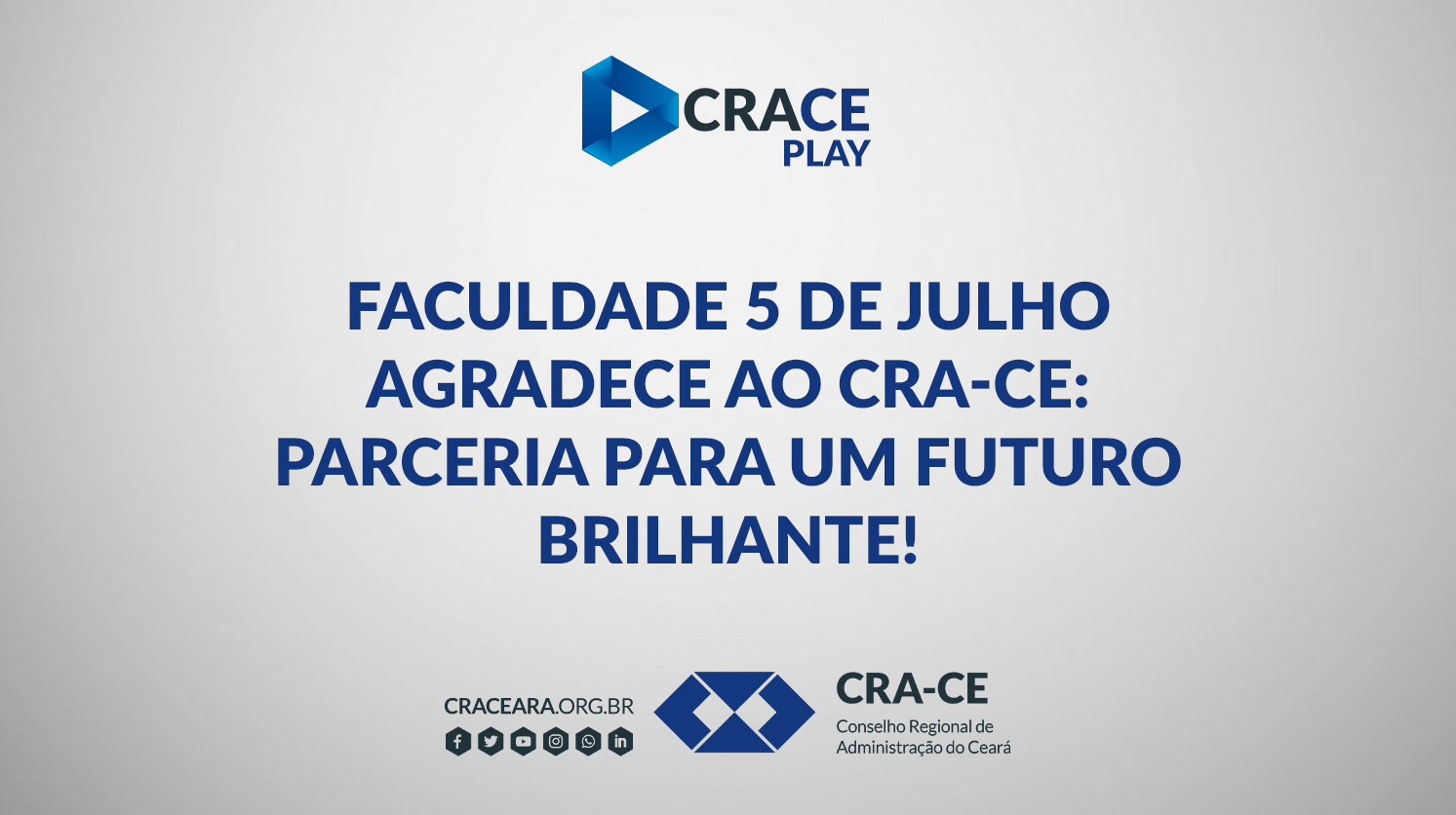 Faculdade 5 de Julho agradece ao CRA-CE: Parceria para um futuro brilhante!